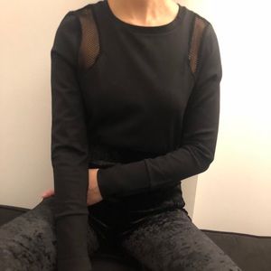 Sporty black long sleeve tee